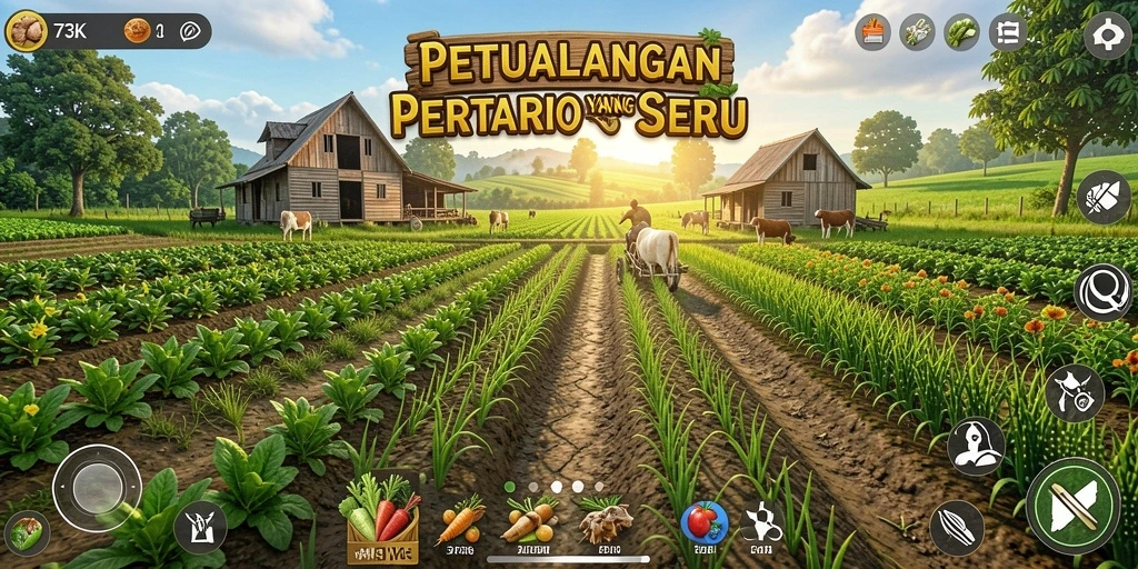 Tampilan gameplay pertanian yang menakjubkan dalam 73K.