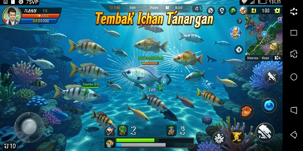 Tangkapan layar gameplay <strong>7SVIP</strong> menunjukkan aksi menembak ikan yang mendebarkan.