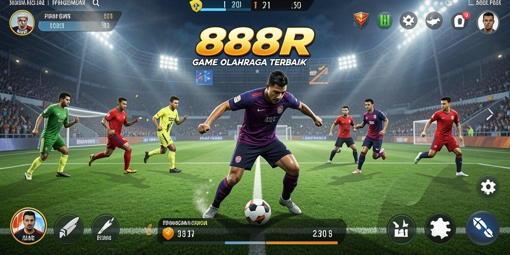 Tampilan permainan olahraga yang mendebarkan dalam 888R.