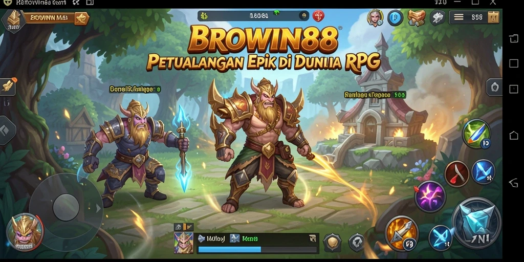 Screenshot utama BROWIN88 menampilkan aksi seru dalam gameplay RPG.