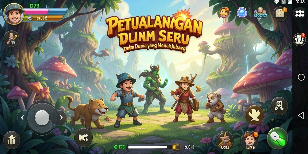 Tampilan gameplay D73 yang memukau dan menarik perhatian.