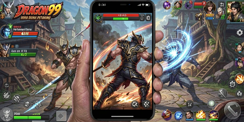 Tampilan gameplay seru dari DRAGON99 dengan pertarungan intens.