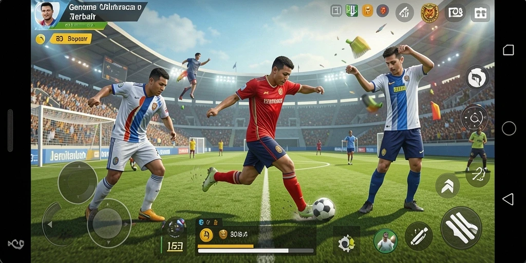 Screenshot FO8 menampilkan aksi seru pertandingan olahraga.