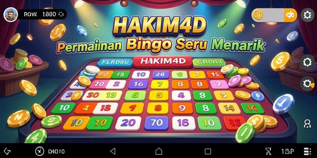 Screenshot gameplay HAKIM4D menampilkan papan Bingo yang seru dan interaktif.