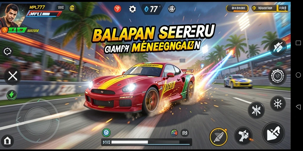Tampilan menegangkan dari gameplay MPL777 yang penuh aksi balapan.