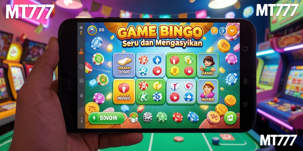 Screenshot utama MT777 menampilkan gameplay Bingo yang seru.