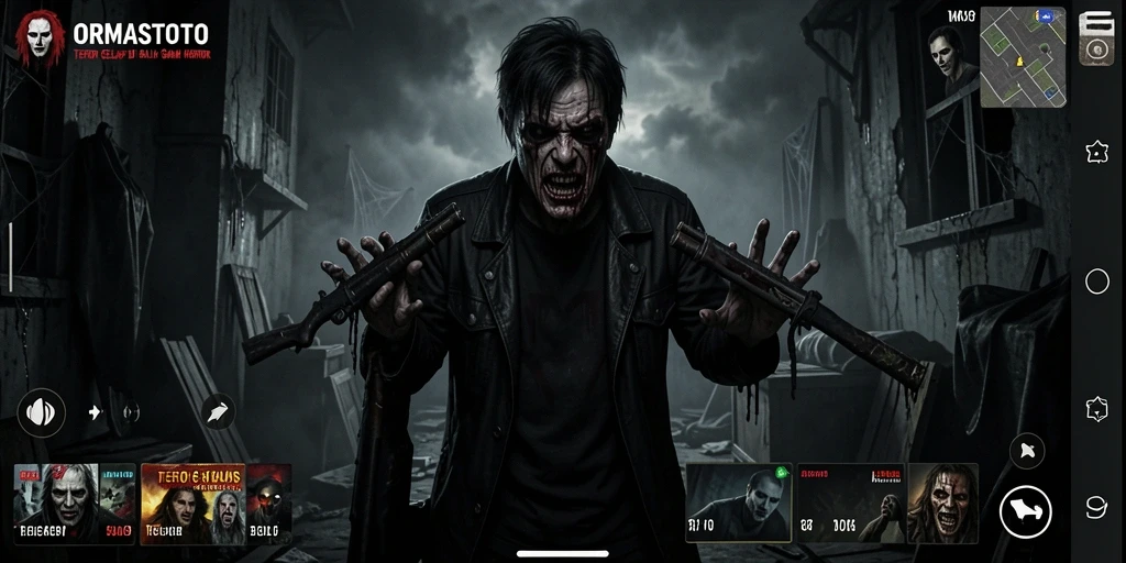 Gambaran gameplay menyeramkan dalam ORMASTOTO yang menegangkan.