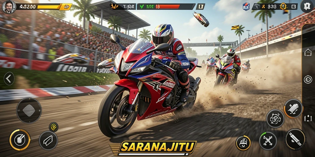 Gameplay SARANAJITU yang seru dengan kecepatan tinggi.