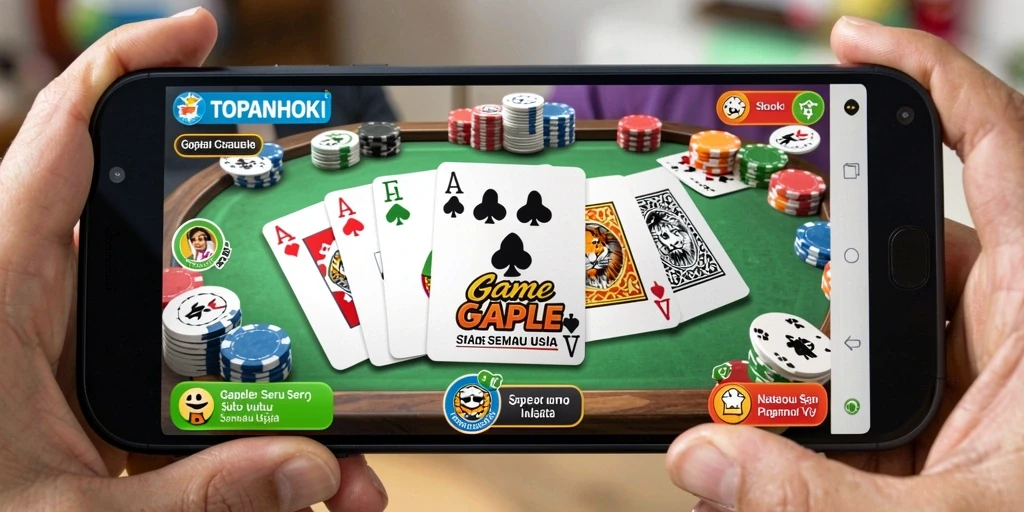 Screenshot utama menunjukkan pemain sedang asyik bermain Gaple di TOPANHOKI.
