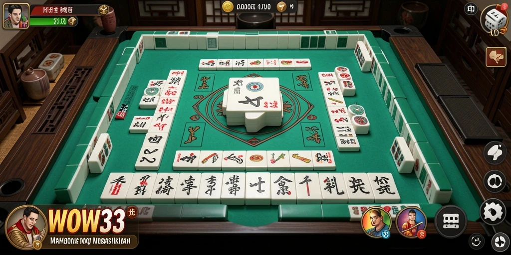Screenshot WOW33 menampilkan permainan Mahjong yang seru dan menantang.