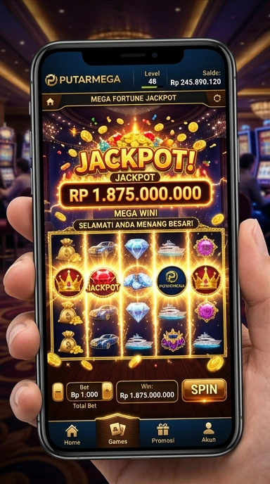 Tampilan aplikasi putarmega yang intuitif dan menarik.